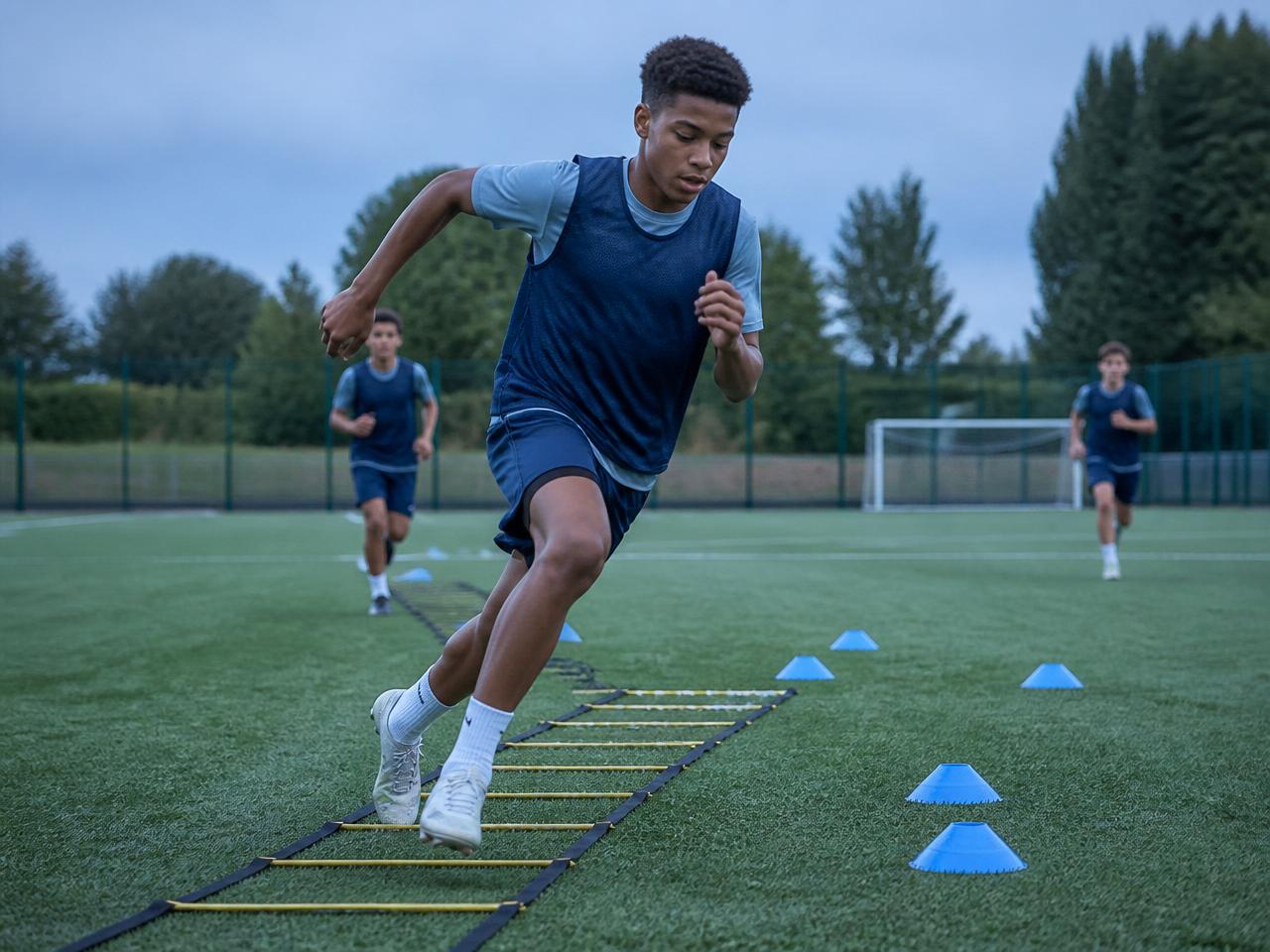 Pathway Football Academy players training together at Sapperton Park